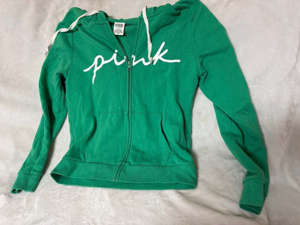 Victoria's Secret Pink Hoodie Full Zip Sweatshirt Hooded Jacket Lightweight New